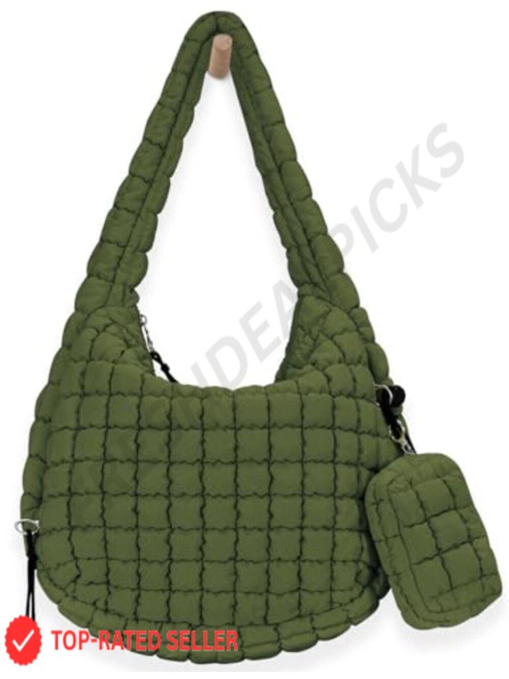Large Quilted Puffer Tote Bag Lightweight Nylon Carryall Crossbody with Makeup